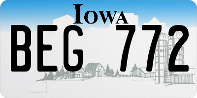 IA license plate BEG772