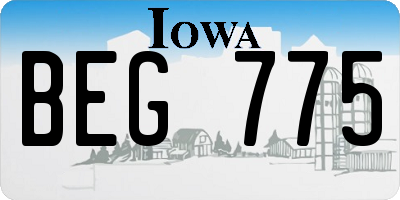 IA license plate BEG775