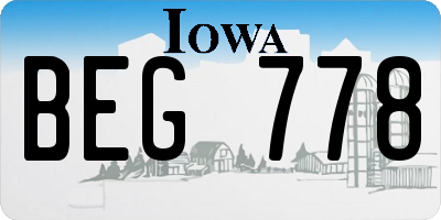 IA license plate BEG778
