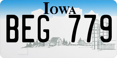 IA license plate BEG779