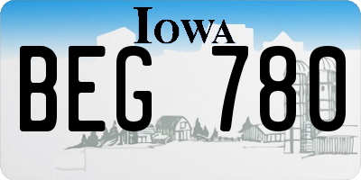 IA license plate BEG780