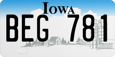 IA license plate BEG781