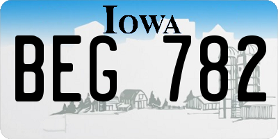 IA license plate BEG782