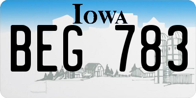 IA license plate BEG783
