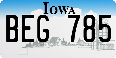 IA license plate BEG785