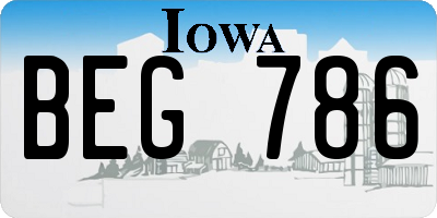 IA license plate BEG786