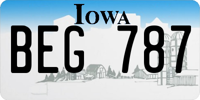 IA license plate BEG787