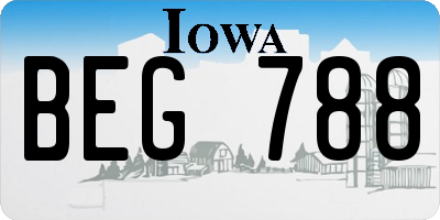 IA license plate BEG788