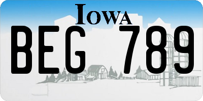 IA license plate BEG789