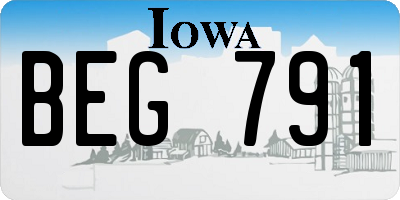 IA license plate BEG791