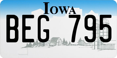 IA license plate BEG795