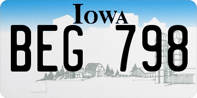 IA license plate BEG798