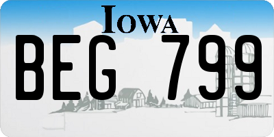 IA license plate BEG799