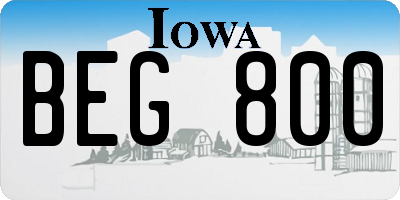 IA license plate BEG800