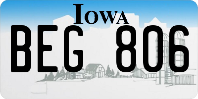 IA license plate BEG806