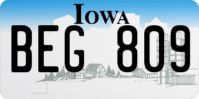 IA license plate BEG809