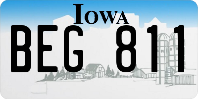 IA license plate BEG811