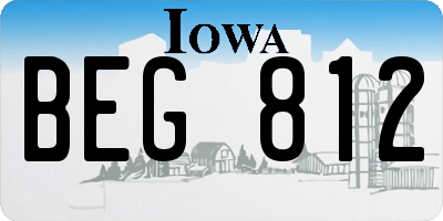 IA license plate BEG812
