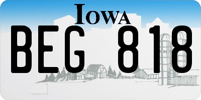 IA license plate BEG818