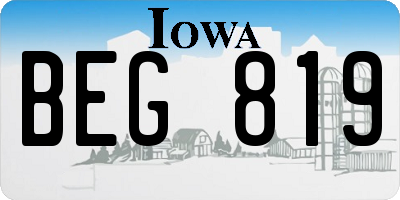 IA license plate BEG819