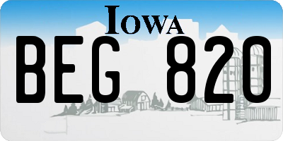 IA license plate BEG820