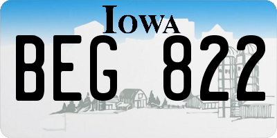 IA license plate BEG822