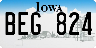 IA license plate BEG824