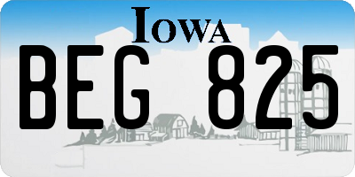 IA license plate BEG825