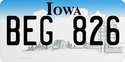 IA license plate BEG826