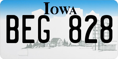 IA license plate BEG828