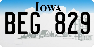 IA license plate BEG829