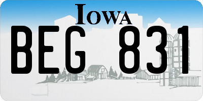 IA license plate BEG831