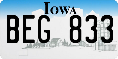IA license plate BEG833