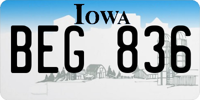 IA license plate BEG836