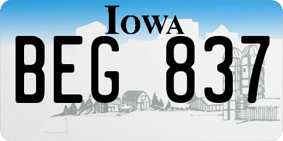 IA license plate BEG837