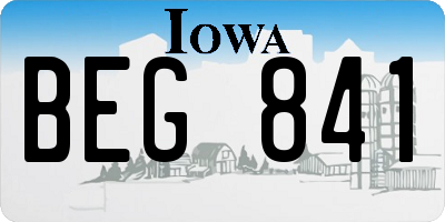 IA license plate BEG841