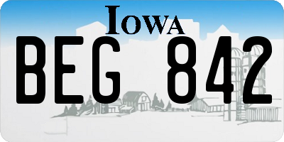 IA license plate BEG842