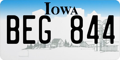 IA license plate BEG844