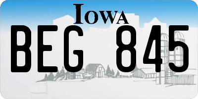IA license plate BEG845