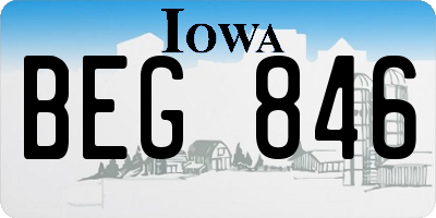 IA license plate BEG846
