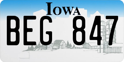 IA license plate BEG847