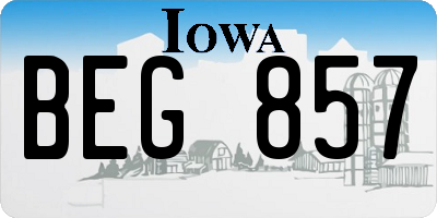 IA license plate BEG857