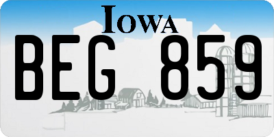 IA license plate BEG859