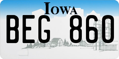 IA license plate BEG860