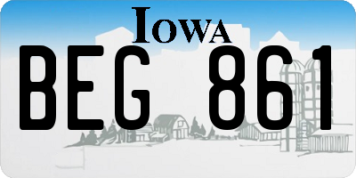 IA license plate BEG861