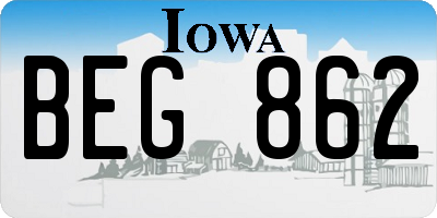 IA license plate BEG862