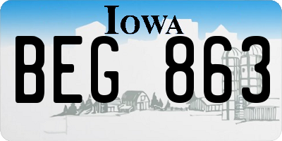 IA license plate BEG863