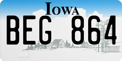 IA license plate BEG864