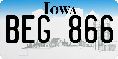 IA license plate BEG866