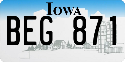IA license plate BEG871